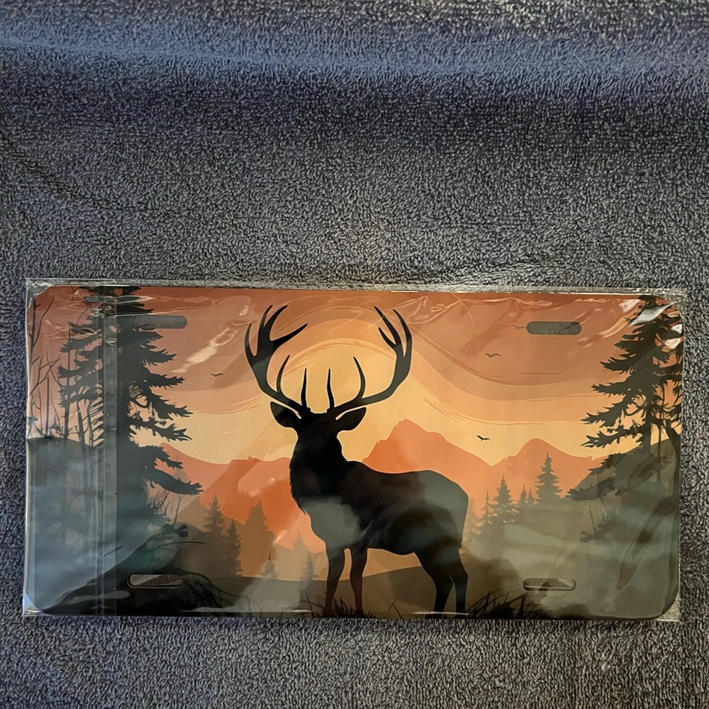 Handcrafted sublimated license plate with machine cup coasters